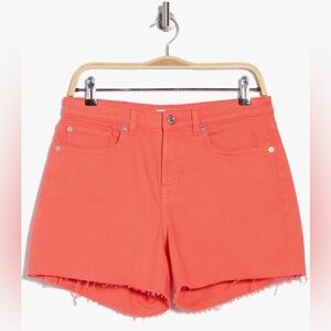 7 For All Mankind Monroe Cutoff Denim Shorts Size 25 NWT in Grapefruit Color